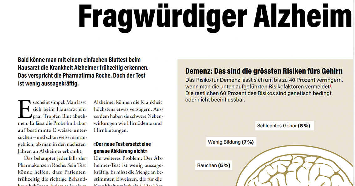 Fragwürdiger Alzheimer-Test